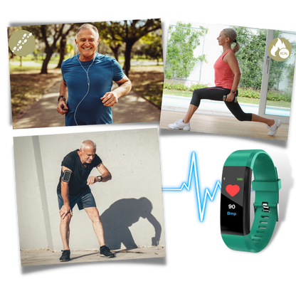 VitalBand | Senioren Smartwatch met Gezondheidsmonitor en Groot LED-Scherm voor Ouderen