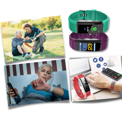 SeniorPulse Watch – Senioren Smartwatch met Hartslag-, Bloeddruk- & Slaapmonitor en Groot Helder LED-Scherm Voor Ouderen