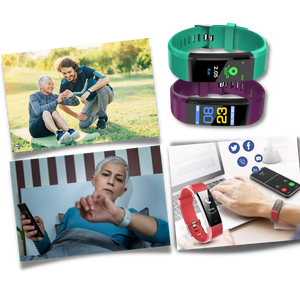 VitalBand | Senioren Smartwatch met Gezondheidsmonitor en Groot LED-Scherm voor Ouderen