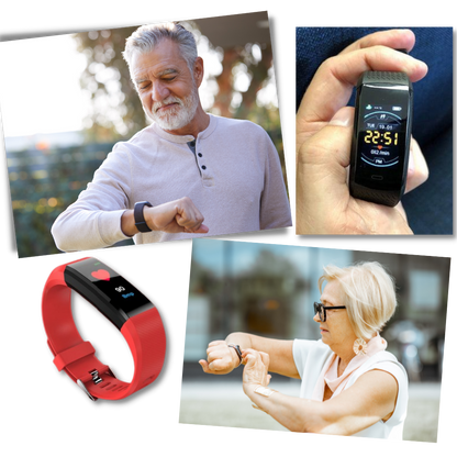 SeniorPulse Watch – Senioren Smartwatch met Hartslag-, Bloeddruk- & Slaapmonitor en Groot Helder LED-Scherm Voor Ouderen