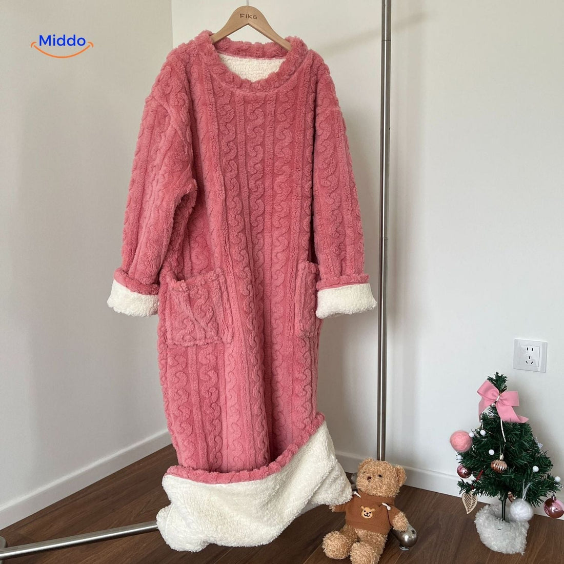 Fuzzyrobe Dekenjurk van zachte fleece, met zakken en heerlijk warm voor de winter