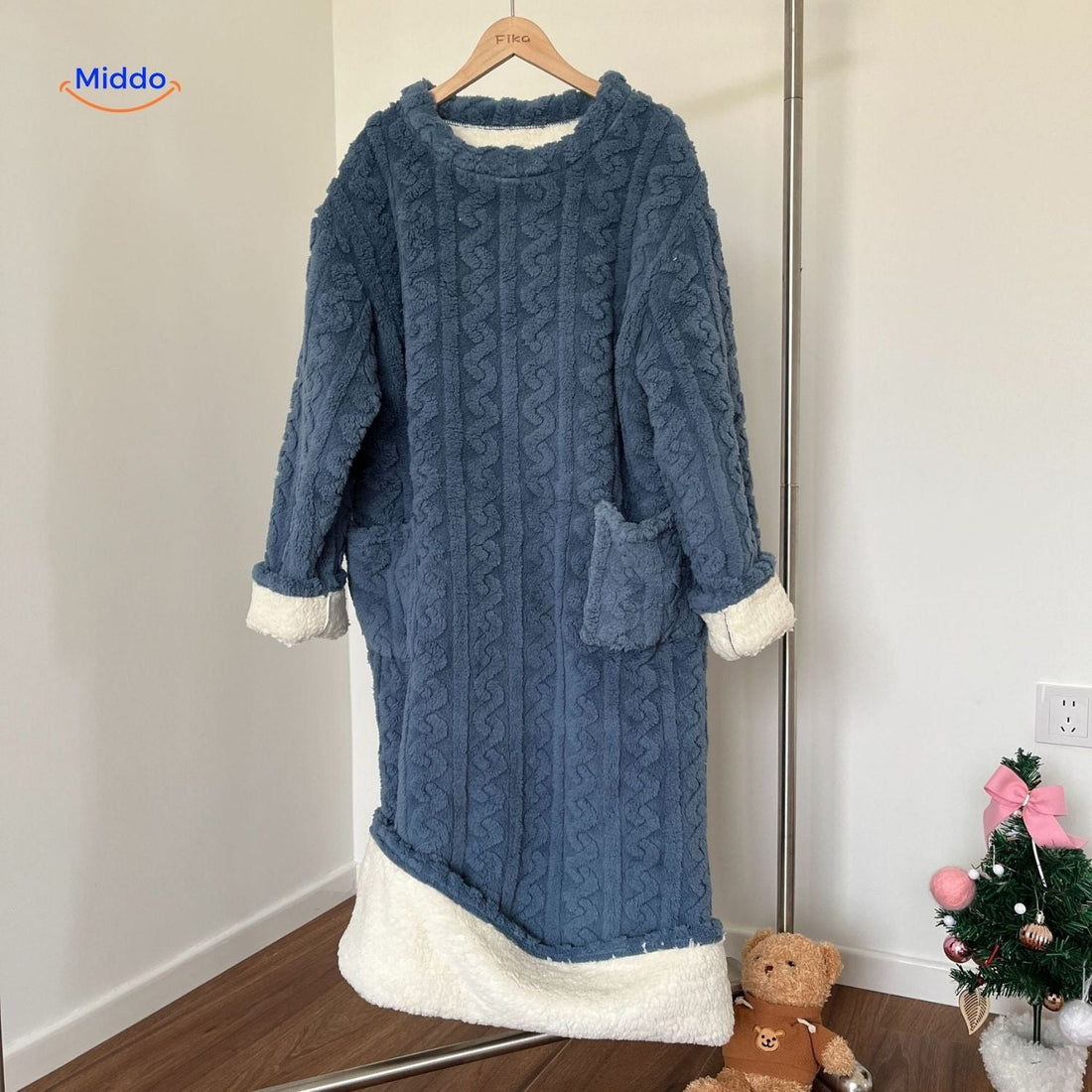 Fuzzyrobe Dekenjurk van zachte fleece, met zakken en heerlijk warm voor de winter