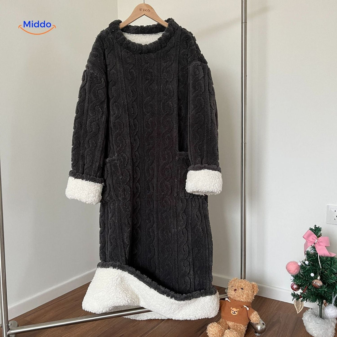 Fuzzyrobe Dekenjurk van zachte fleece, met zakken en heerlijk warm voor de winter