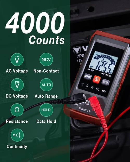 Digivolt Digitale Multimeter 600 V AC/DC, Automatische Meting, Hoge Precisie en Brandbeveiliging
