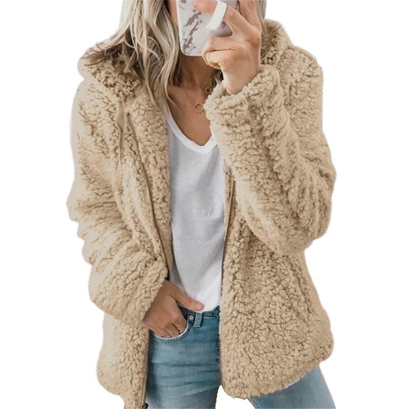 Natasja Dames Hoodie met Rits en Zachte Pluizige Stof