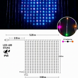 Lichtify | Van gewone lichtjes naar een spectaculaire lichtshow! Teken patronen, voeg tekst of foto's toe en laat de kleuren dansen op de muziek – waterdicht & USB-gevoed!