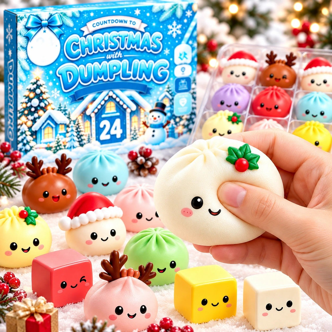 Snoobies Squishies Adventskalender - 24 Kerst Squishies In 3 Varianten