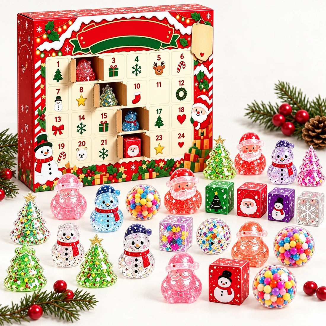 Snoobies Squishies Adventskalender - 24 Kerst Squishies In 3 Varianten