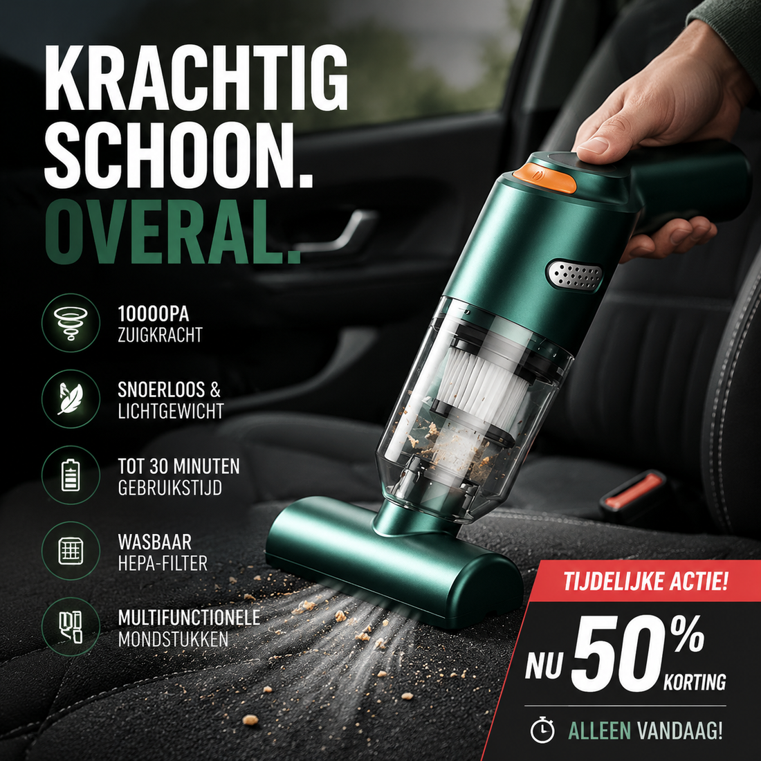 Vacro Draadloze Handstofzuiger voor de Auto