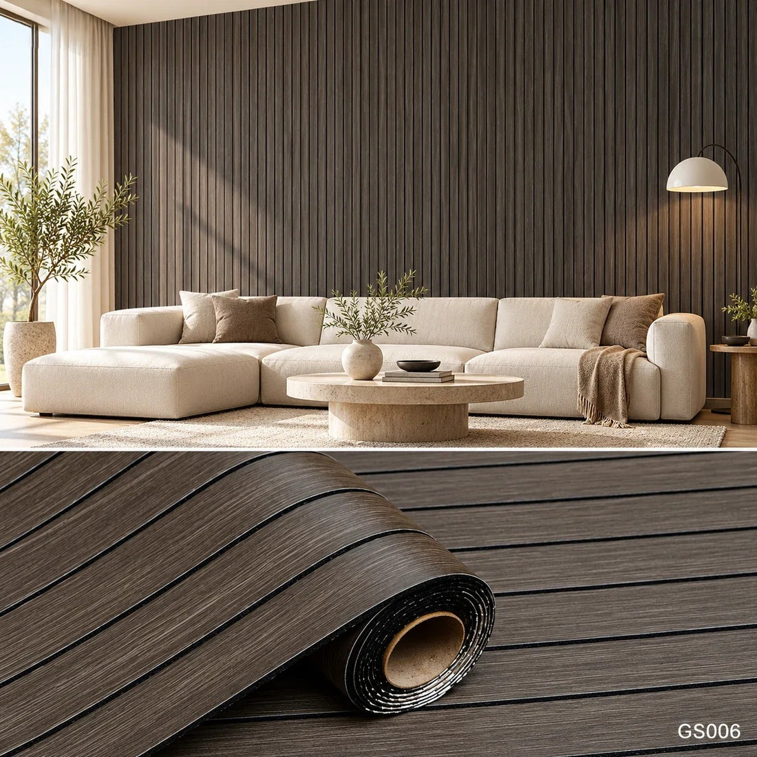 Groovewall Wandpanelen met 3D-effect, houtstructuur en zelfklevend