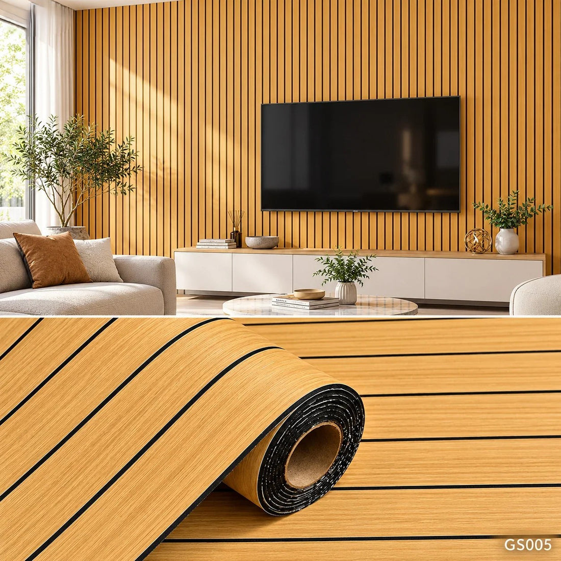 Groovewall Wandpanelen met 3D-effect, houtstructuur en zelfklevend